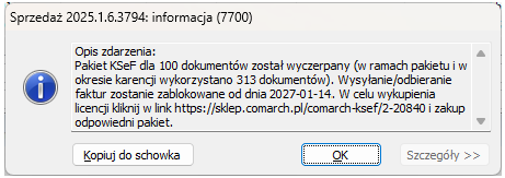 Pakiet KSeF w całości wykorzystany, operacja w okresie 14-dniowej karencji