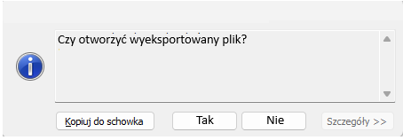 Komunikat systemowy po poprawnym zapisaniu dokumentu