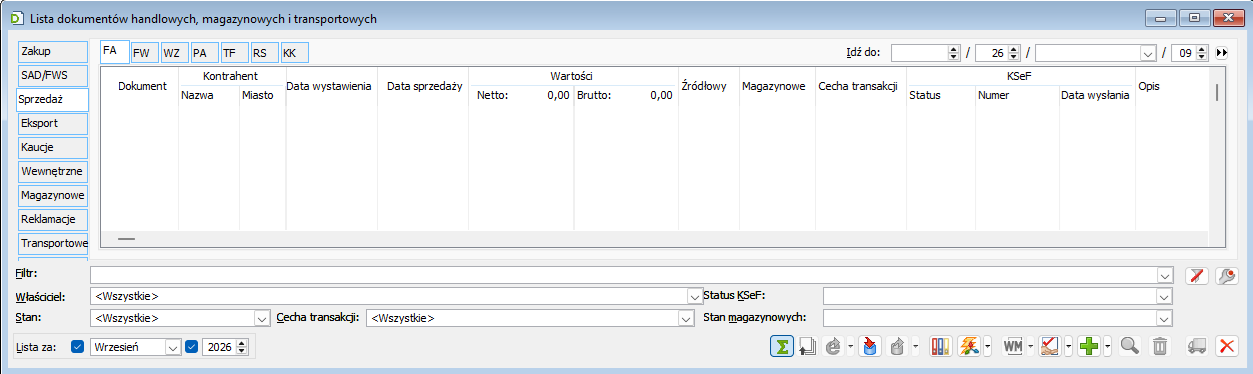 Lista dokumentów