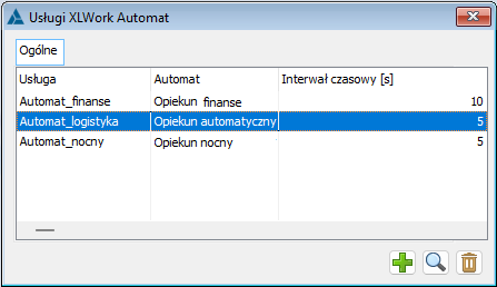 Lista usług XLWork Automat