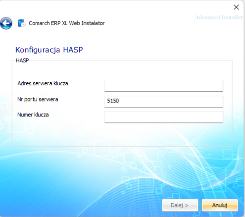 Parametry serwera klucza