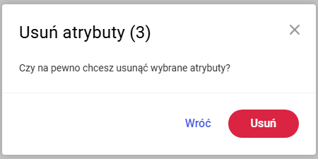 Seryjne usuwanie atrybutów z obiektu