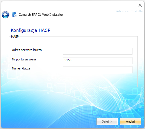 Parametry serwera klucza