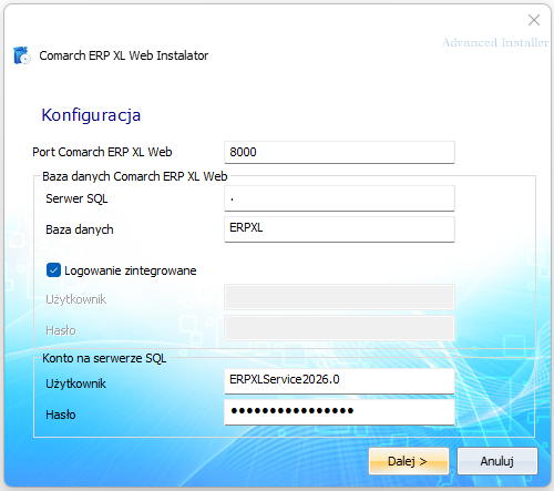 Parametry konfiguracyjne