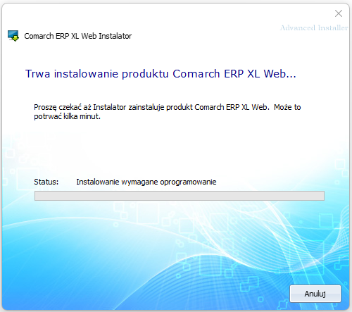 Status procesu instalacji