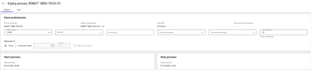 Edycja procesu