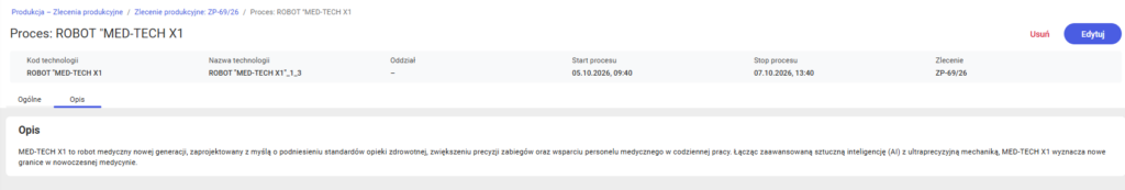 Opis procesu