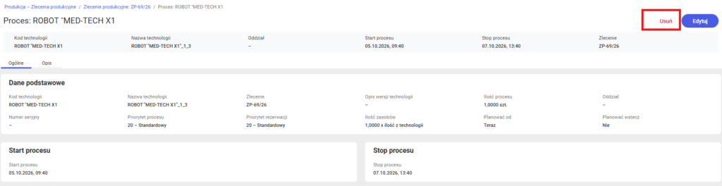 Usuwanie procesu na ZP