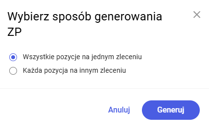 Sposoby generowania ZP