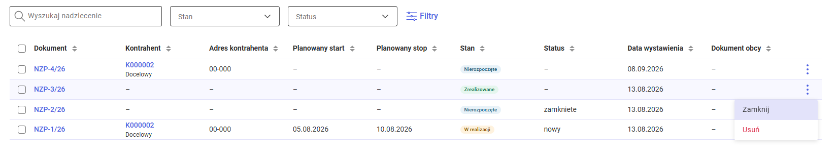 Zamykanie NZP